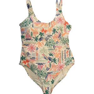 NWT Old Navy Womens Tropical One Piece X LARGE Built In Bra Beach Pool Resort